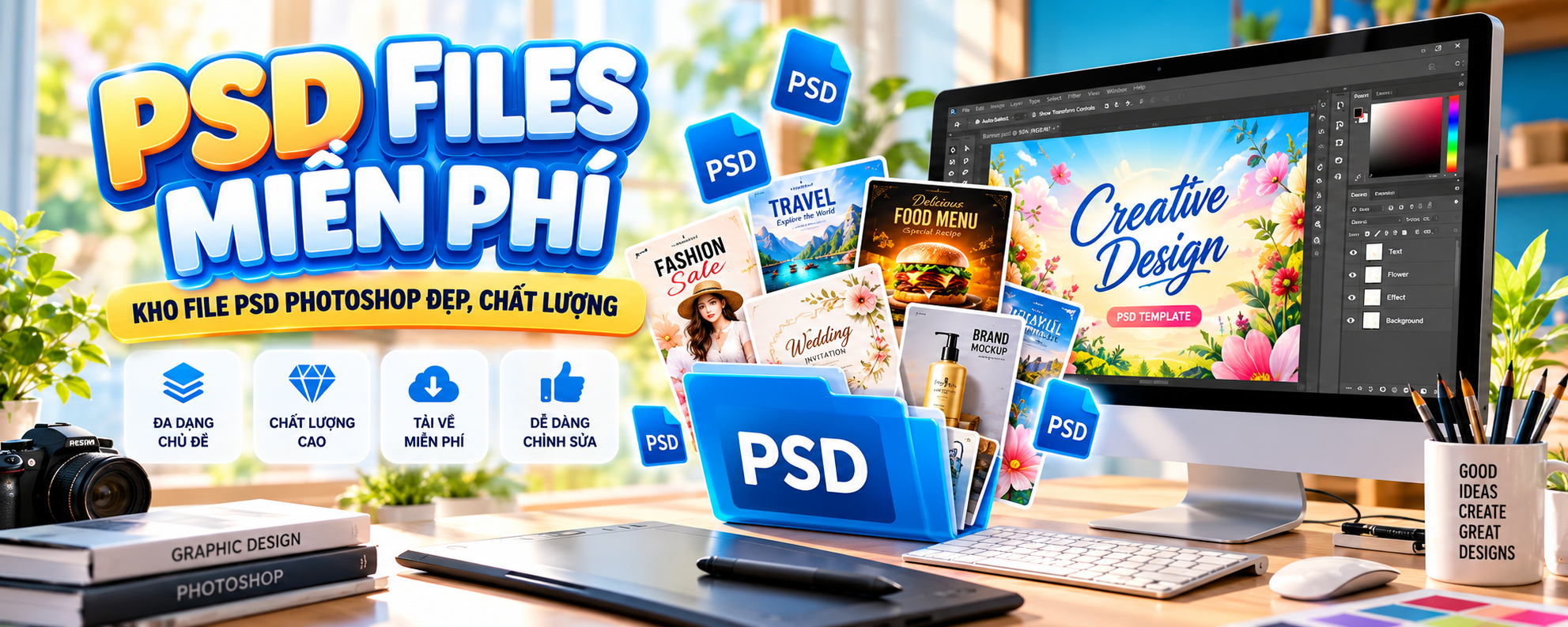 PSD Files Miễn Phí – Kho File PSD Photoshop Đẹp, Chất Lượng